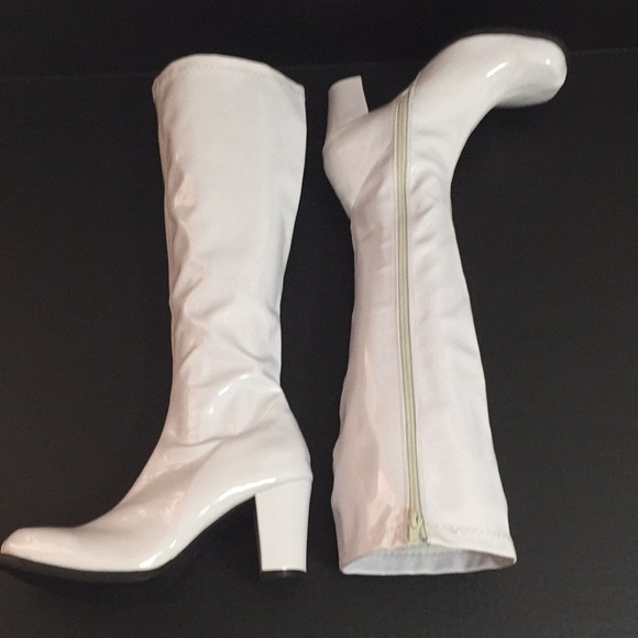 tall white gogo boots